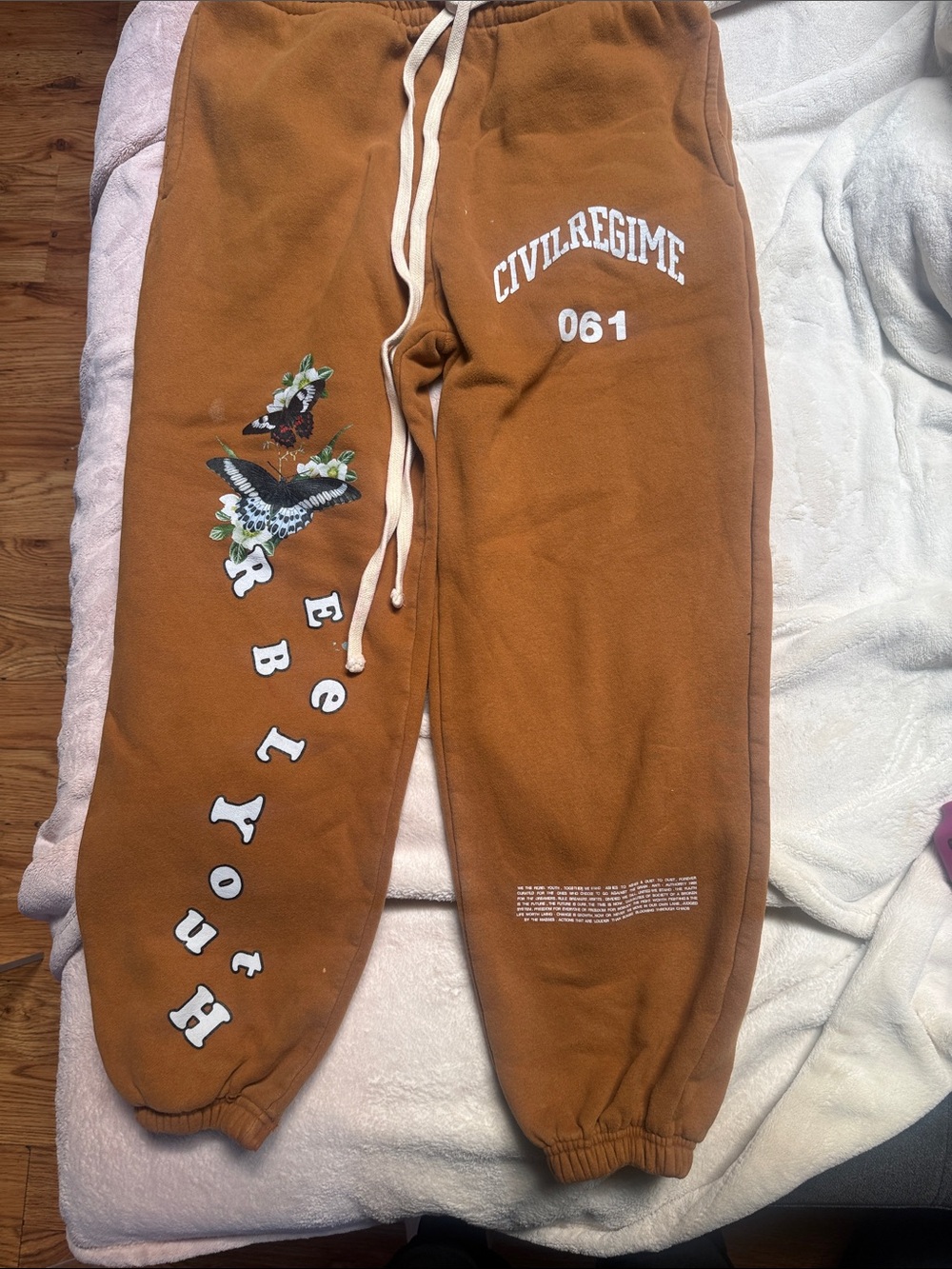 Civil Regime Kids' Brown 'Rebel Youth' Graphic Sweatpants